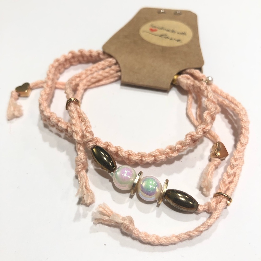 Pink macrame bracelet